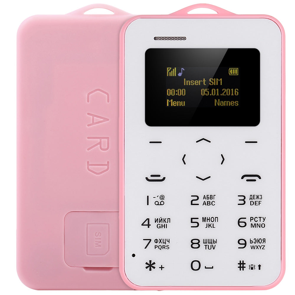 AIEK C6 1.0 inch Pocket Card Phone Russian Keyboard GSM Bluetooth 2.0 Calendar Alarm