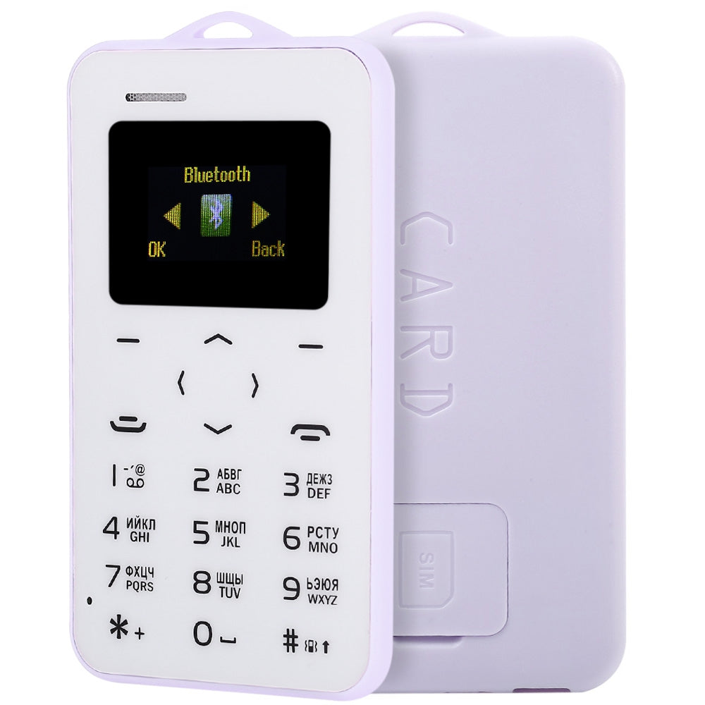 AIEK C6 1.0 inch Pocket Card Phone Russian Keyboard GSM Bluetooth 2.0 Calendar Alarm