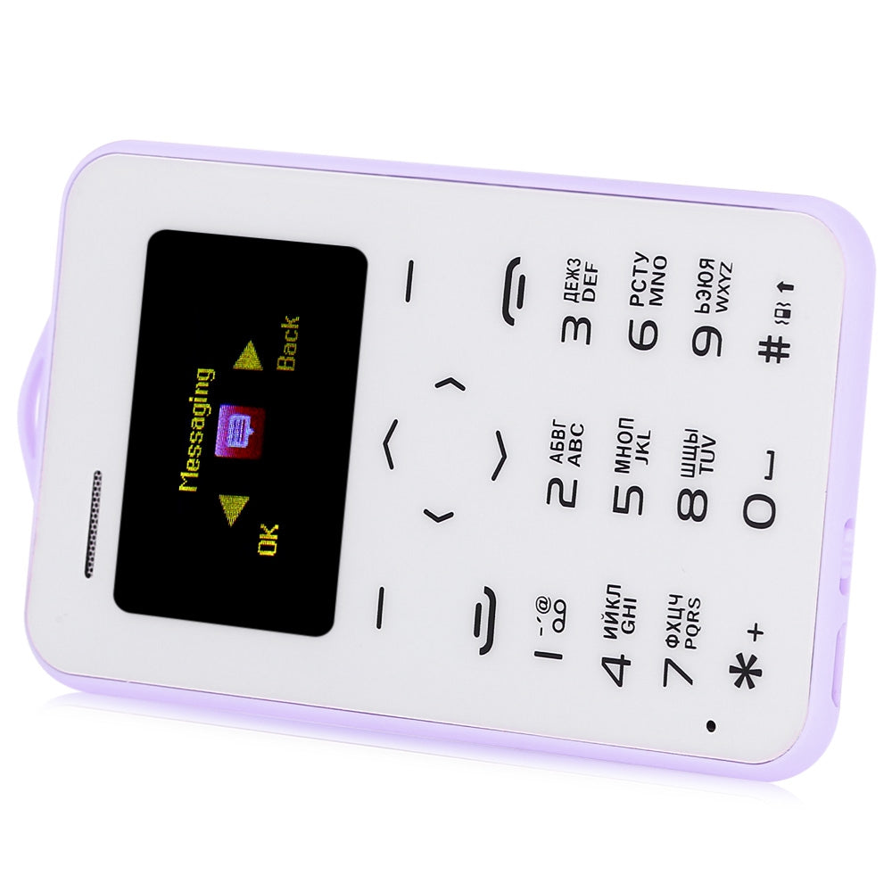 AIEK C6 1.0 inch Pocket Card Phone Russian Keyboard GSM Bluetooth 2.0 Calendar Alarm