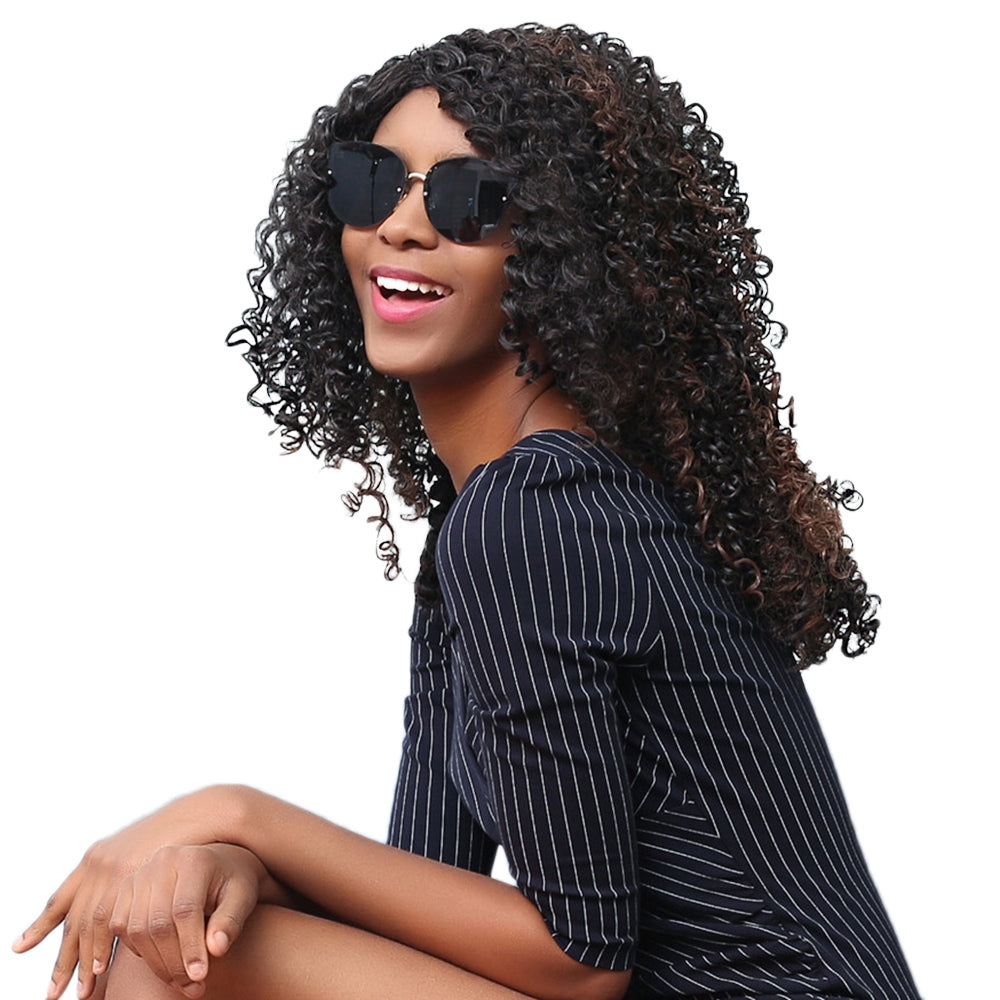 Adiors Long Side Parting Shaggy Afro Curly Synthetic Wig