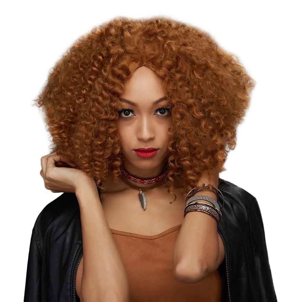 Adiors Medium Middle Part Towheaded Curly Synthetic Wig