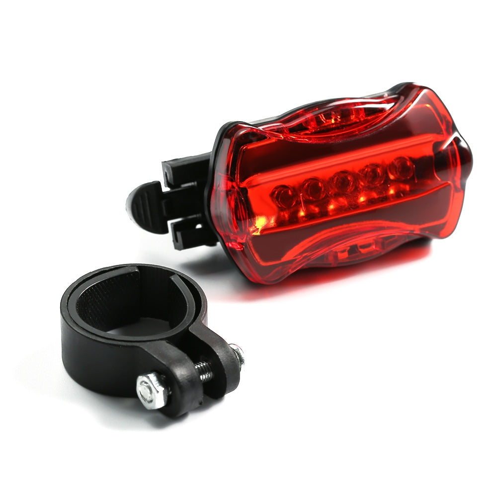 Bicycle Rear Light 5 LED Flash Taillight Water Shake Resistance Safety Warning Lamp