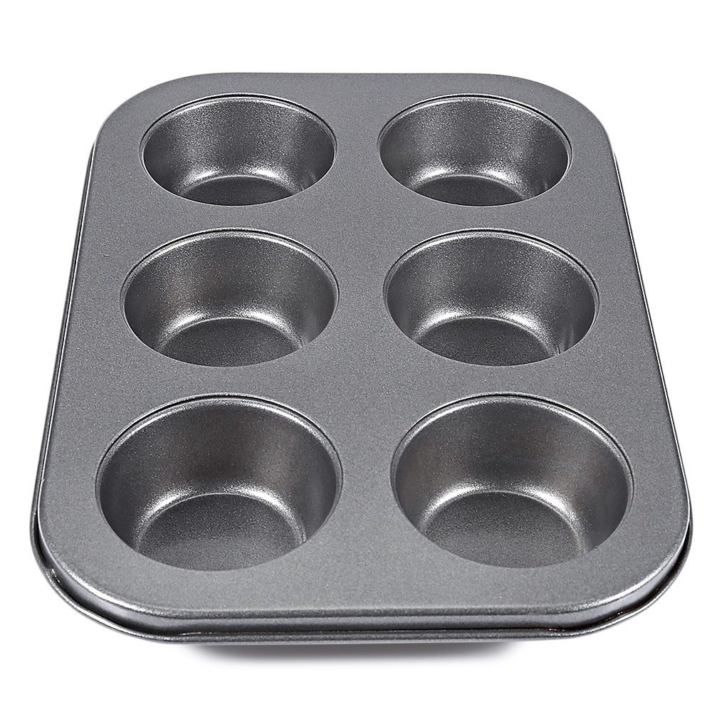 6 Cups Non-stick Steel Muffin Cupcake Pan Egg Tart Mold