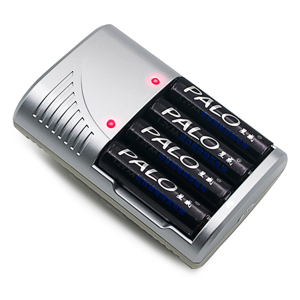 4 Slots Portable Charger for AA AAA 9V Ni-MH Nicd Batteries