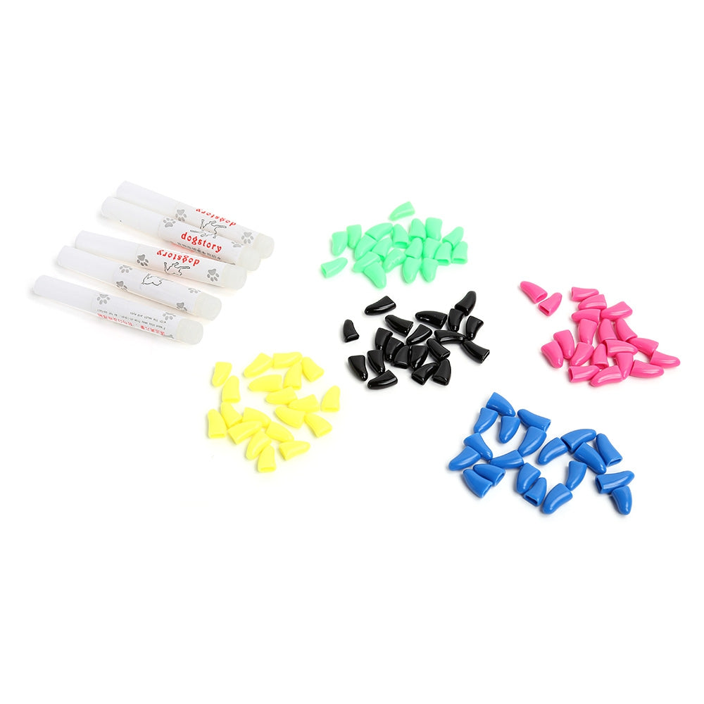 20pcs Soft Non-toxic Pet Dog Nail Cap with Adhesive Glue