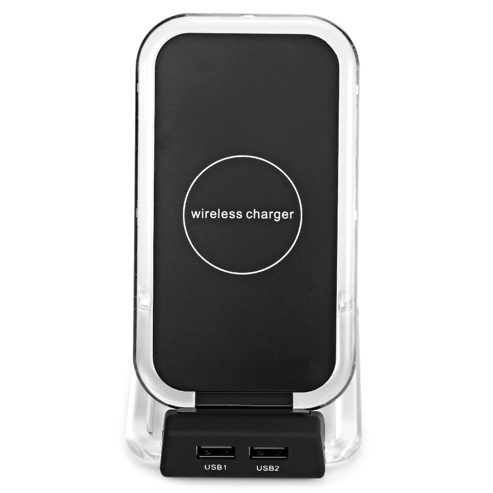3-coil Ultra Thin Qi Wireless Charger Support Dual USB Output