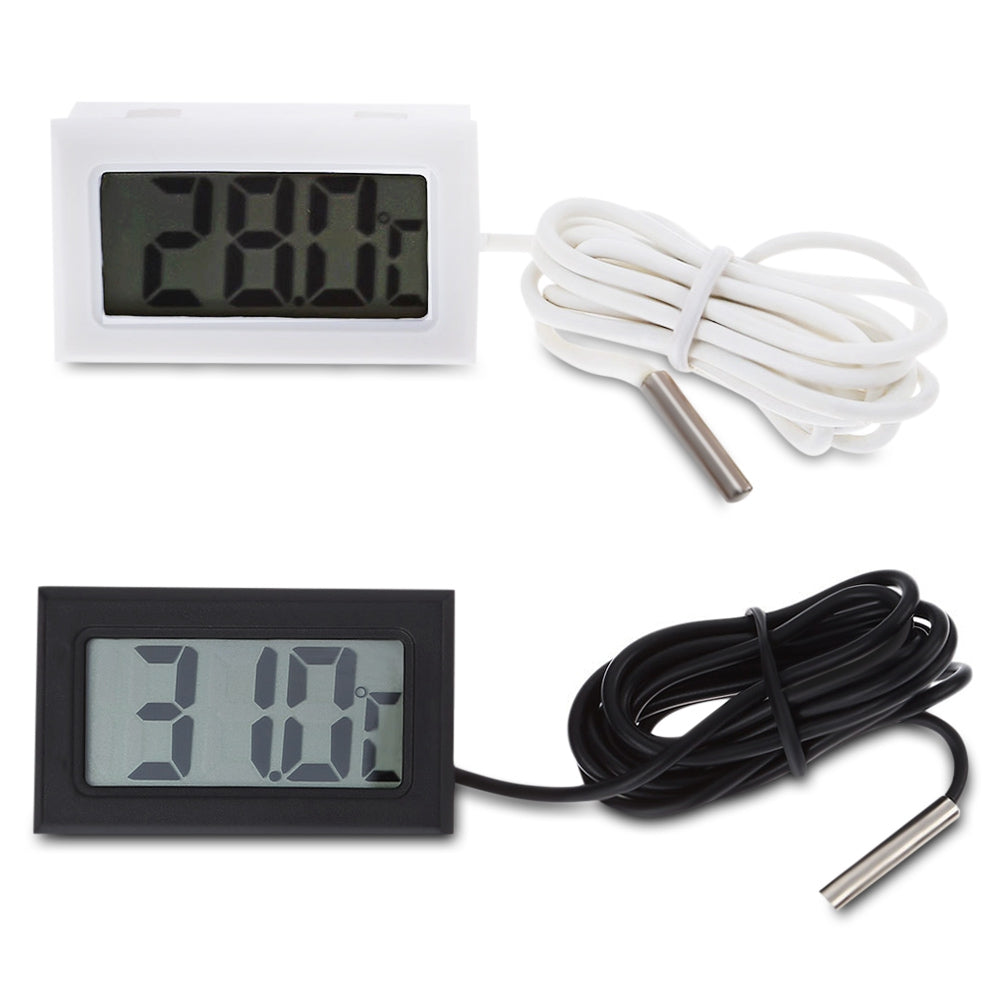 Digital Embedded Thermometer LCD Instant Read Aquarium Refrigerator Monitoring Display with Wate...