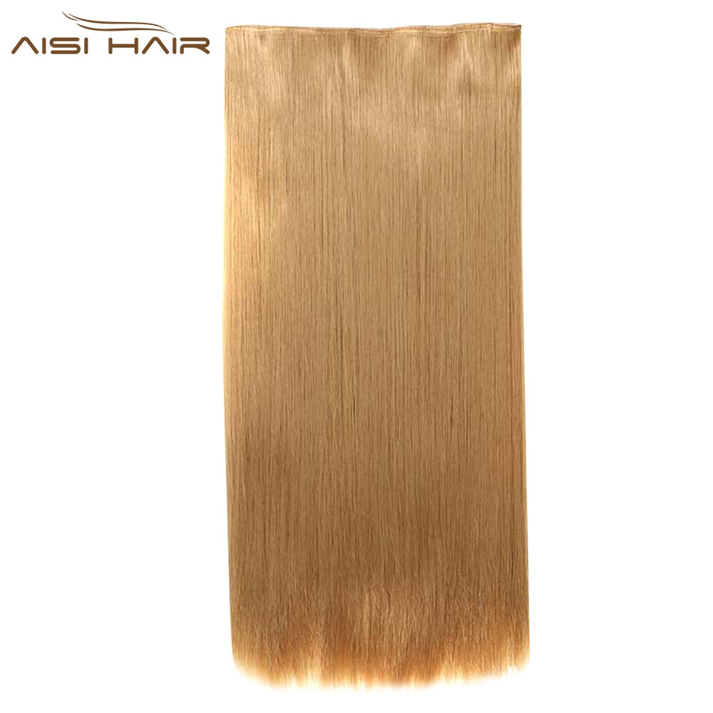 AISI HAIR Long Silky Straight 5 Clips in Hair Extensions