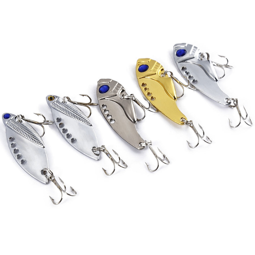 5PCS Metal Fishing Lures Bass Crankbait Spoon Bait Fish Tackle