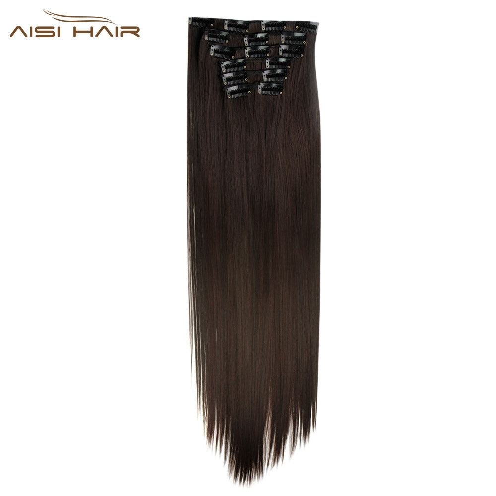 AISI HAIR 16 Clips Heat Resistant Straight Long Hair Extensions