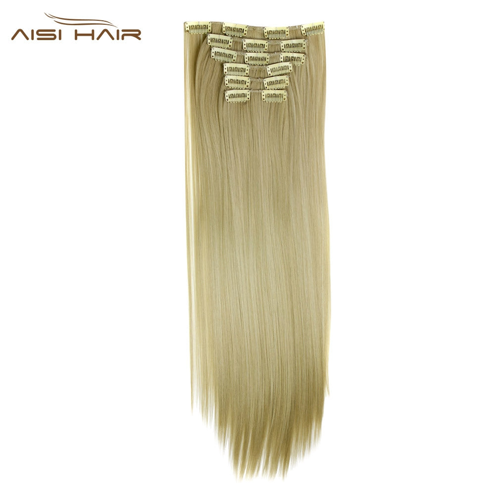 AISI HAIR 16 Clips Heat Resistant Straight Long Hair Extensions