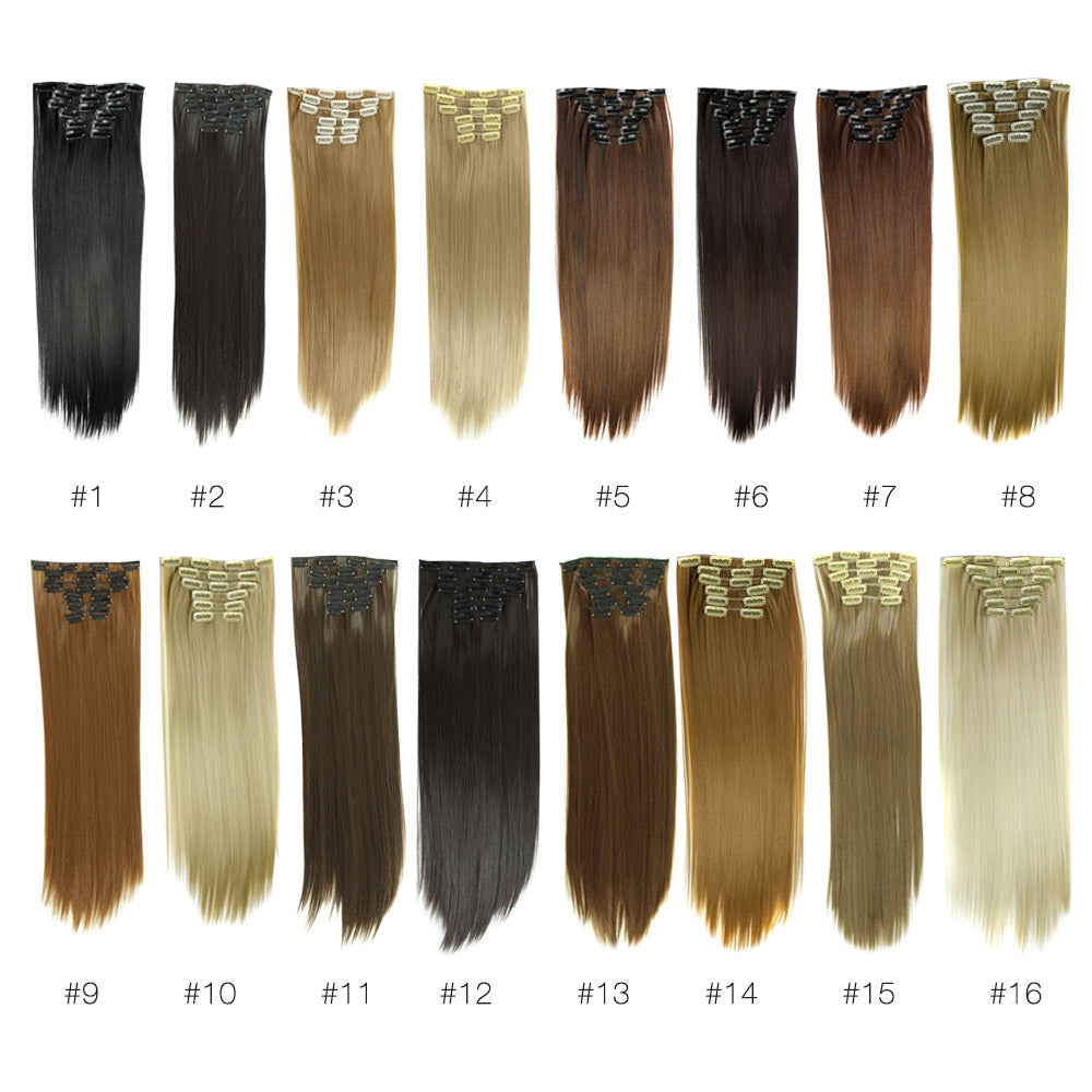 AISI HAIR 16 Clips Heat Resistant Straight Long Hair Extensions