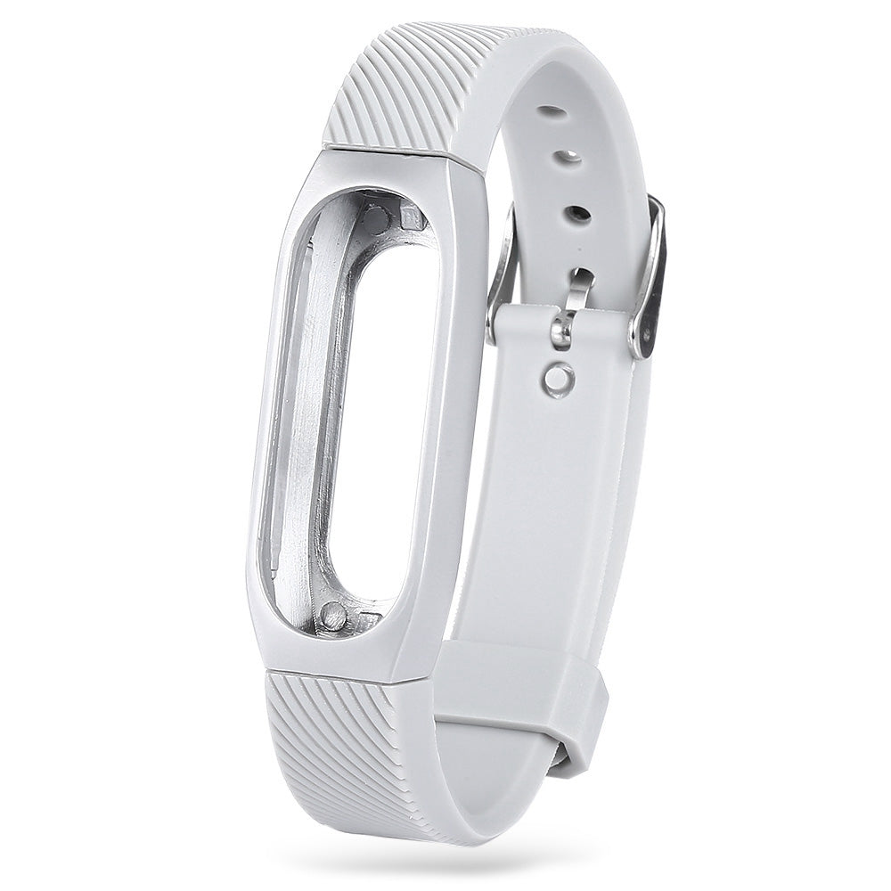 14mm Rubber Strap Metal Case for Xiaomi Miband 2 Smart Wristband