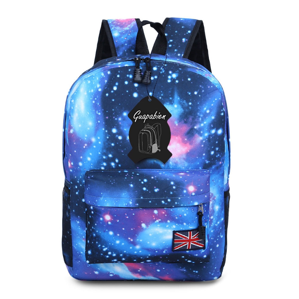 Charming Cosmos Print Unisex School Shopping Travel Portable Backpack