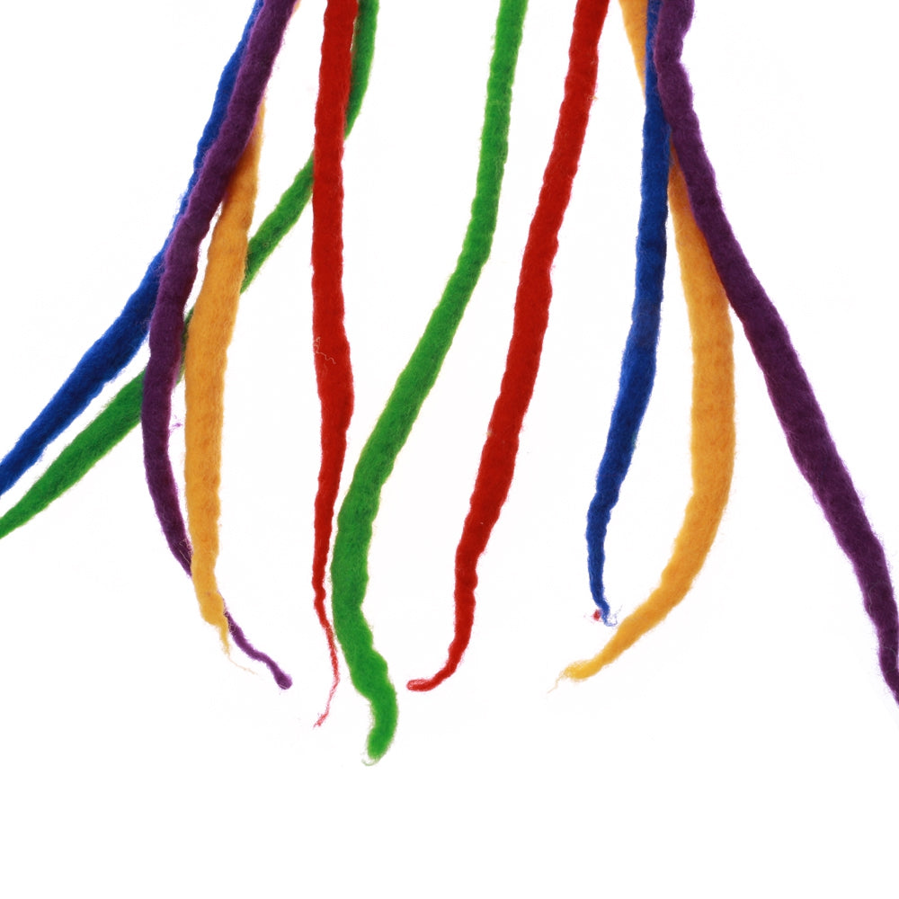5PCS Woolen Felt Wig Dreadlocks Baize Dirty Rainbow Braiding Hair Decoration