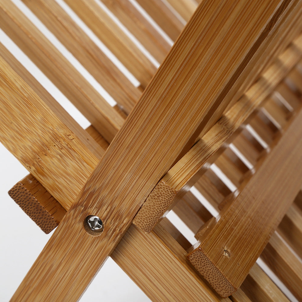 CYYC Multi-purpose Folding Bamboo Dish Rack Cutlery Holder