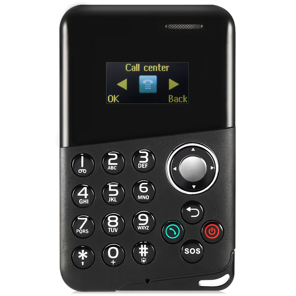 AIEK M8 0.96 inch Ultra-thin 4.8mm Card Mobile Phone with Message Bluetooth Alarm