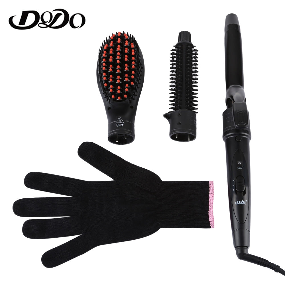 DODO Multi-function 3 in 1 Ceramic Hair Curler Tube Brush Styling Tool