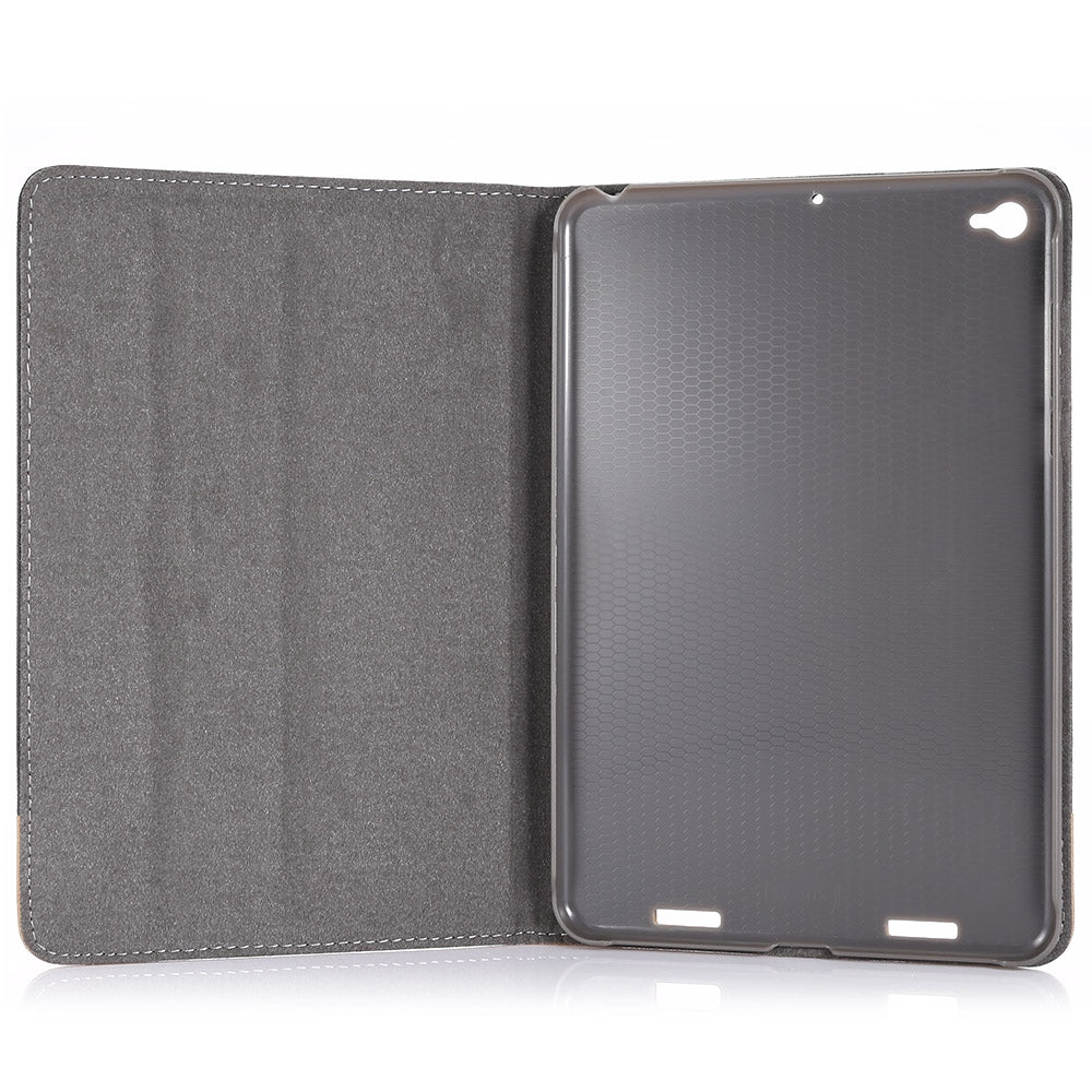 Canvas Grain PU Protective Case Auto Sleep Function Folding Stand Design for Xiaomi Mi Pad 3