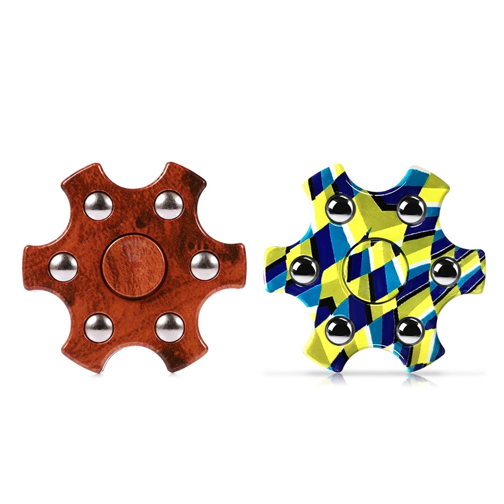 Colorful Hexagon Fidget Spinner ADHD Stress Relief Toy Relaxation Gift for Adults