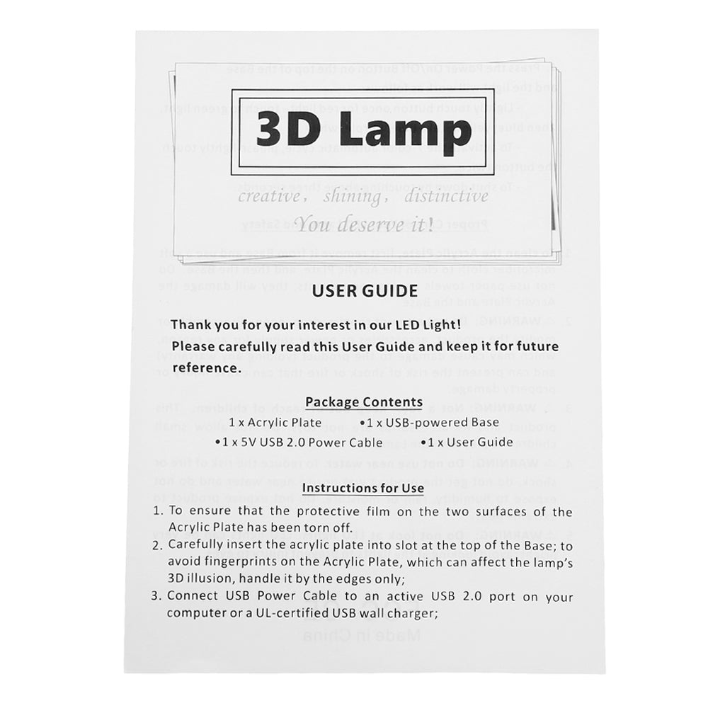Colorful USB Desk Lamp Night Light 3D LED Lamp