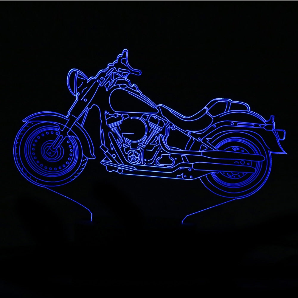 Colorful Motorcycle Design USB Night Light 3D LED Lamp