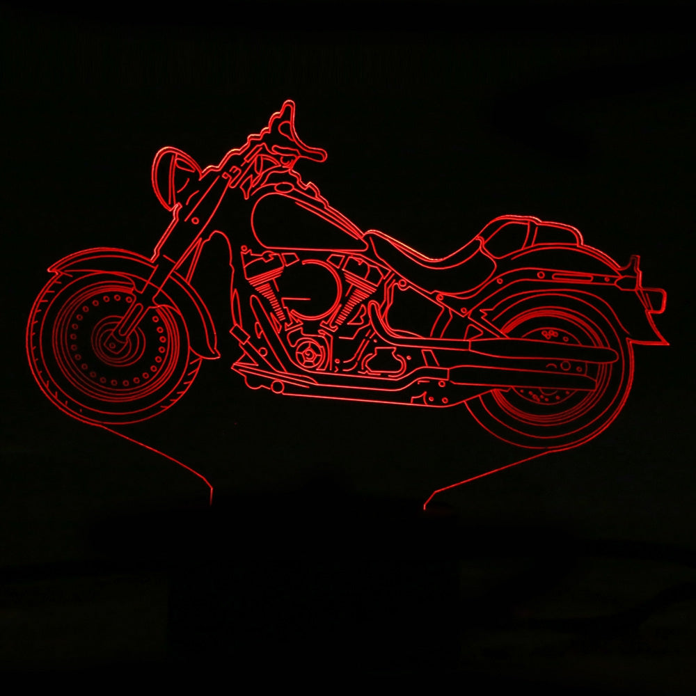 Colorful Motorcycle Design USB Night Light 3D LED Lamp