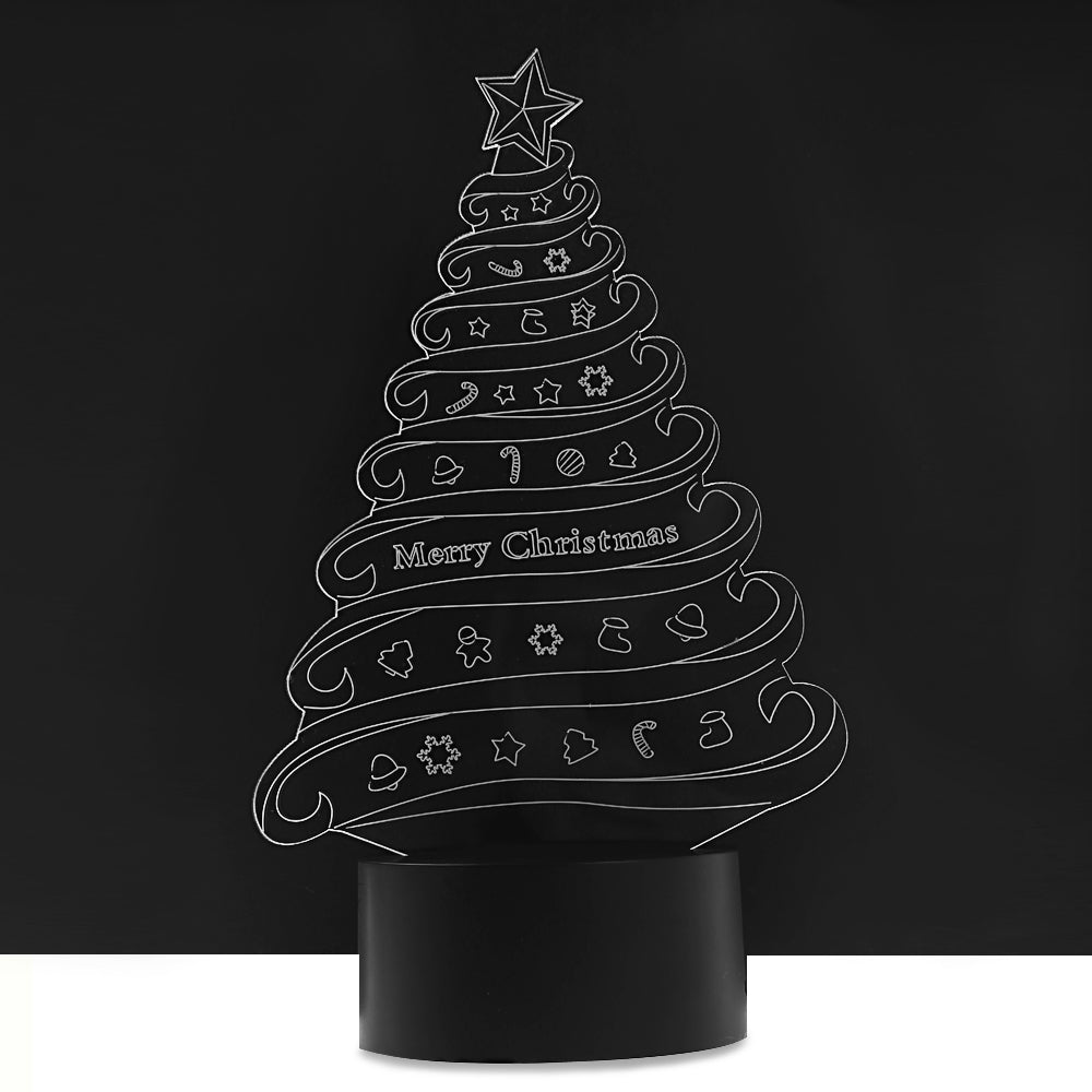 Colorful Christmas Tree Design USB Night Light 3D LED Lamp