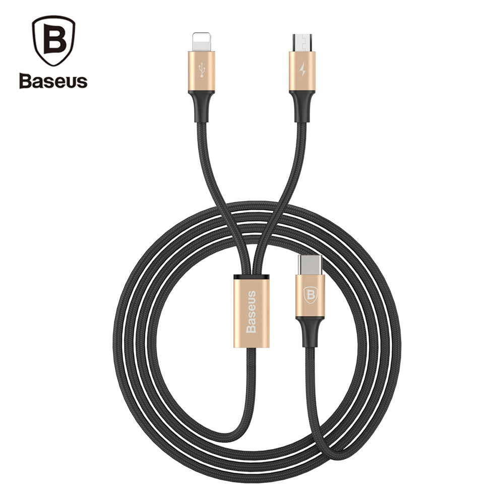 Baseus Rapid Series 3A 2 in 1 8 Pin + Micro USB Cable 1.2M