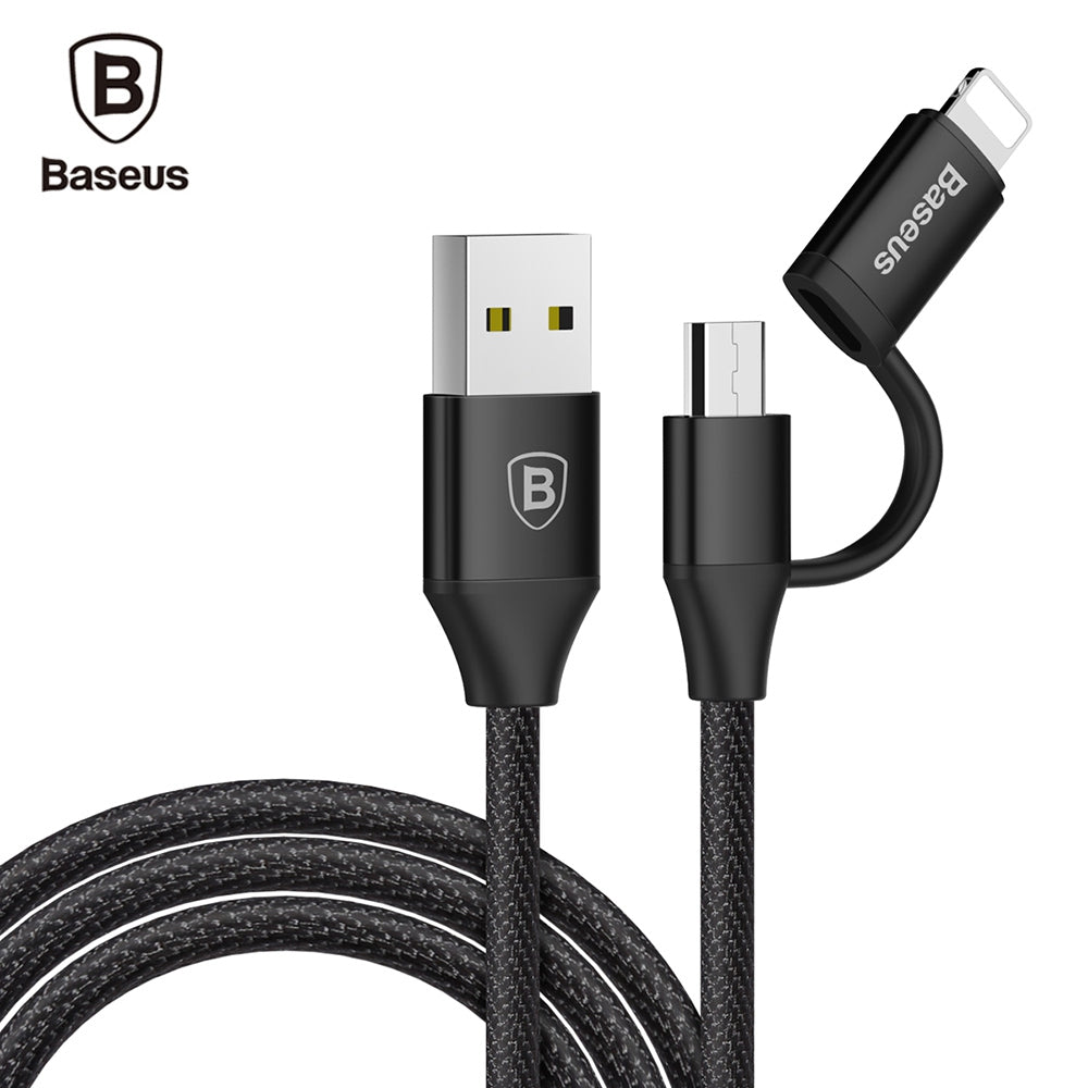 Baseus Yiven 2A 8 Pin Adapter Micro USB Data Cable 1M