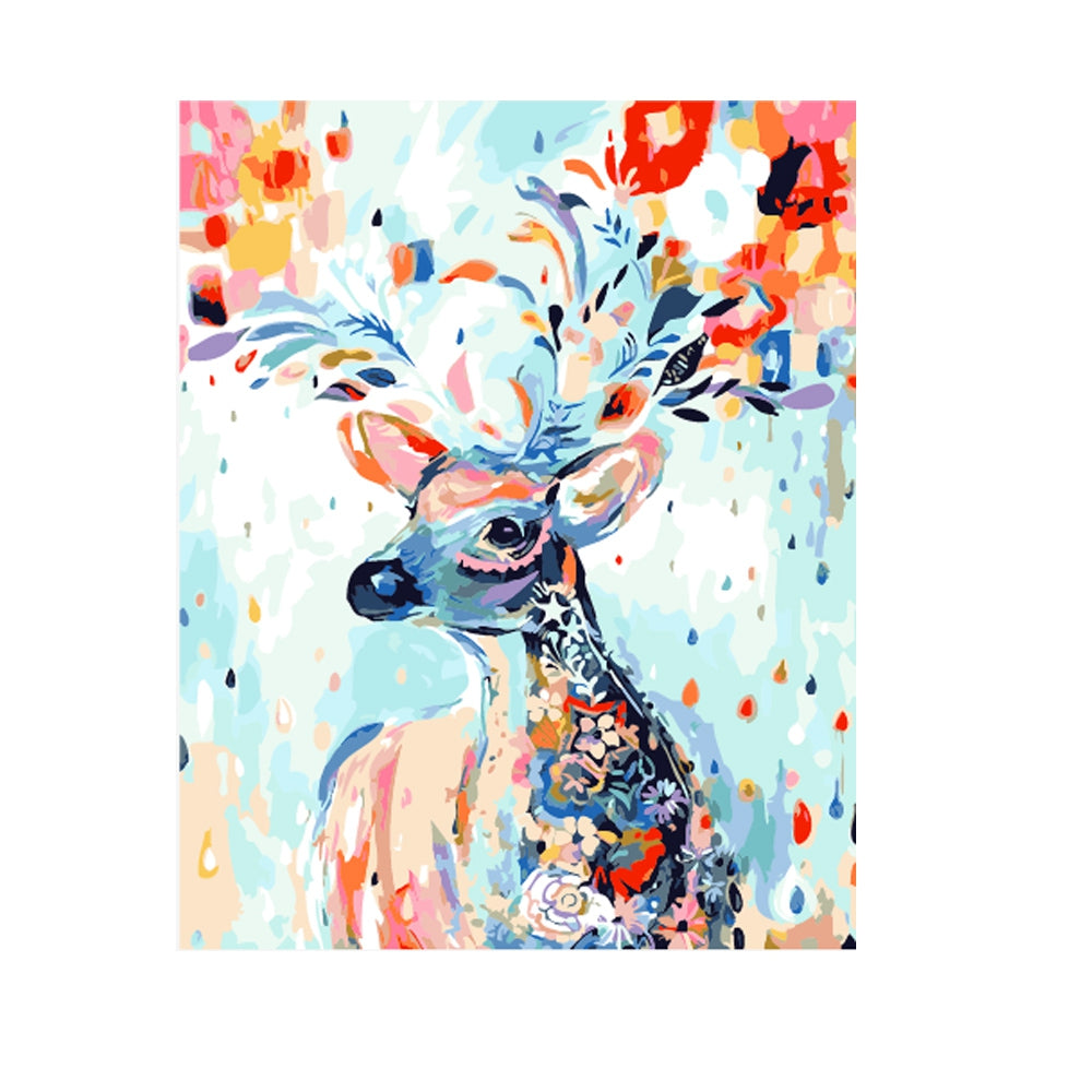 Color Deer DIY Digital Oil Hand Painting Wall Decor