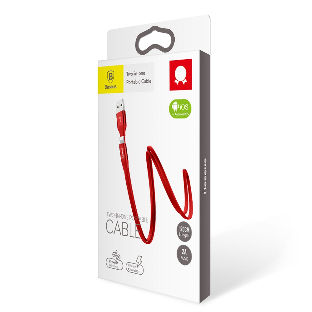 Baseus Simple Series 2 in 1 Charge Data Transfer Cable 1.2M
