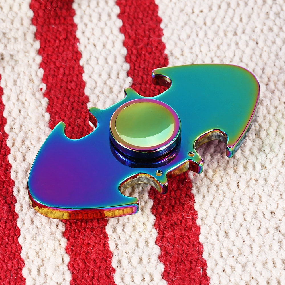 Colorful Two-wing Zinc Alloy Fidget Spinner Bat Shape Funny Stress Reliever Relaxation Gift
