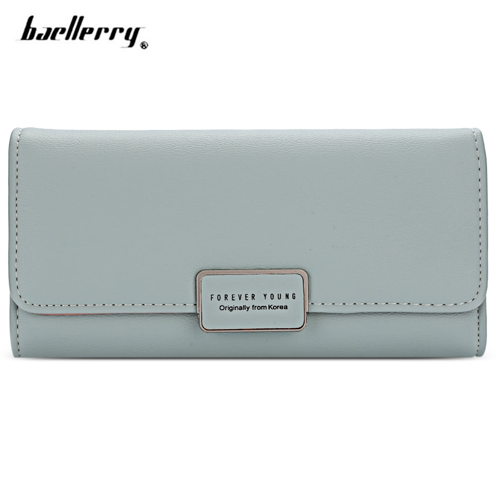 Baellerry Forever Young Logo Foldable Long Clutch Wallet Card Holder for Women