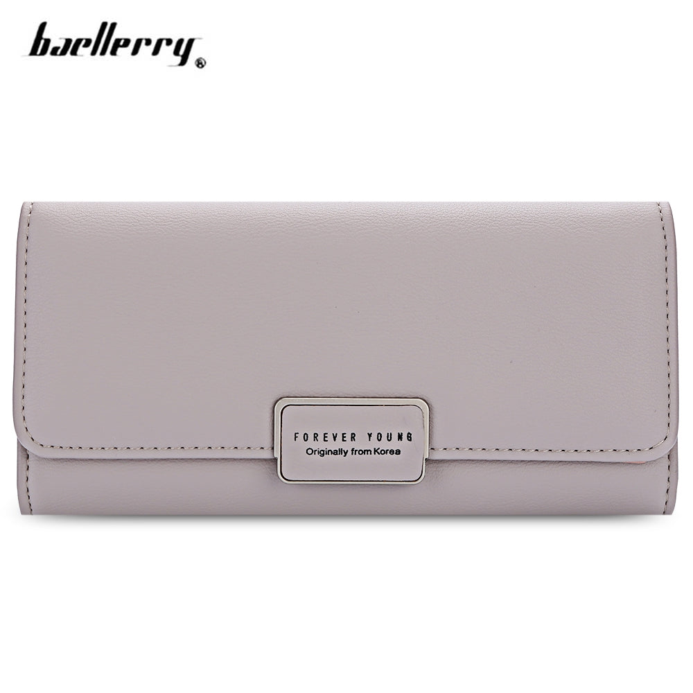 Baellerry Forever Young Logo Foldable Long Clutch Wallet Card Holder for Women