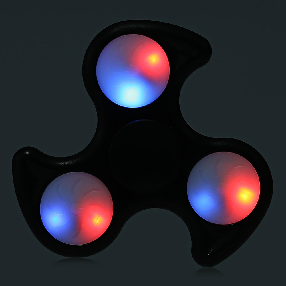 ABS Triangle Fire Wheel Fidget Spinner with LED Light ADHD Focus Anxiety Relief Toy