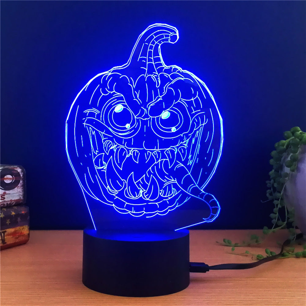 Colorful Pumpkin Shape 3D LED Table Lamp