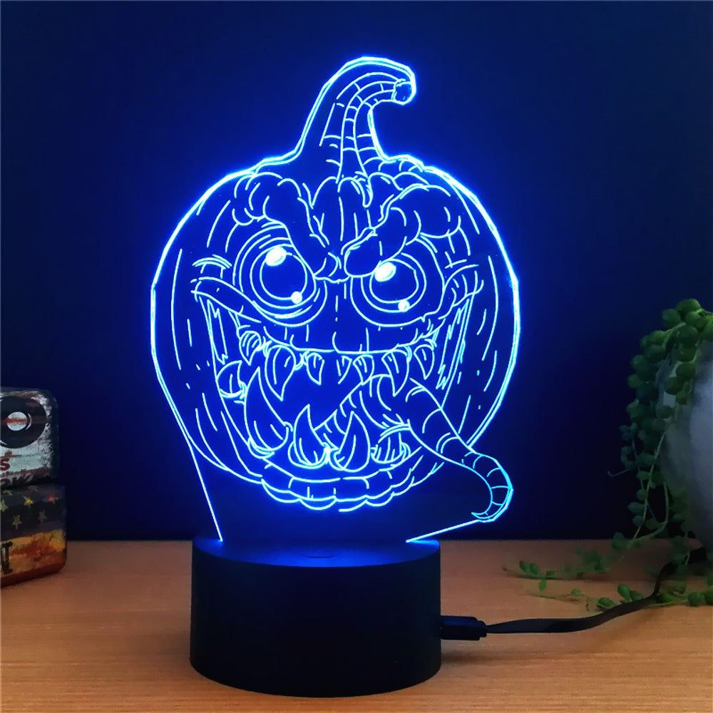 Colorful Pumpkin Shape 3D LED Table Lamp