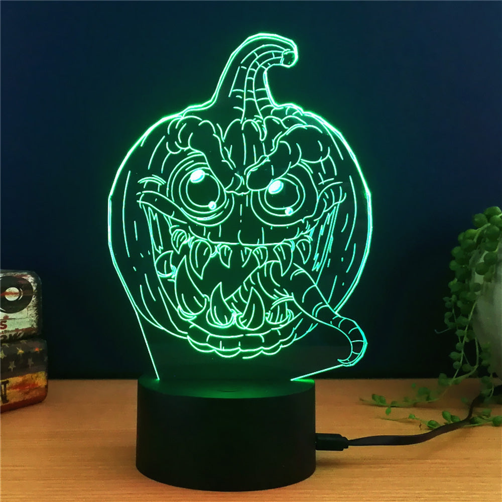 Colorful Pumpkin Shape 3D LED Table Lamp