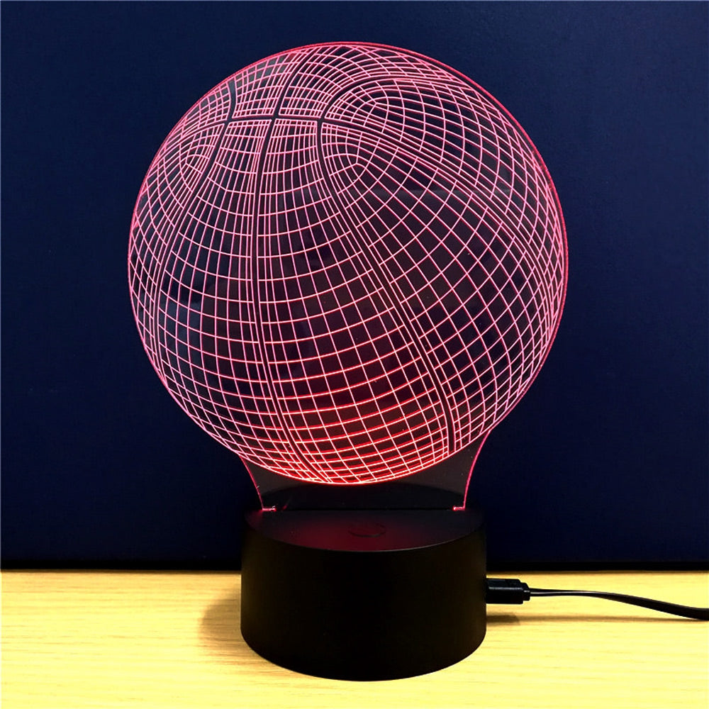 Colorful Basketball Model 3D LED Table Lamp