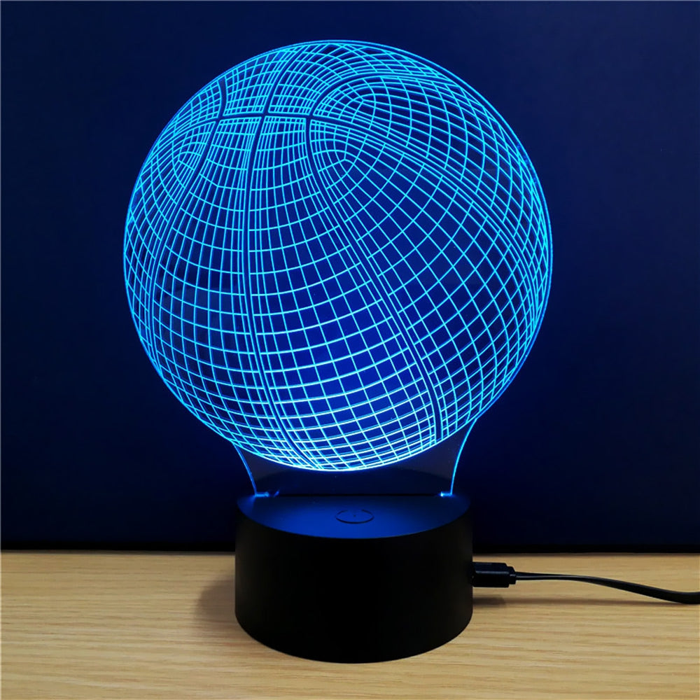 Colorful Basketball Model 3D LED Table Lamp