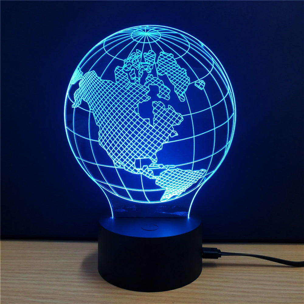 Colorful Earth Model 3D LED Table Lamp