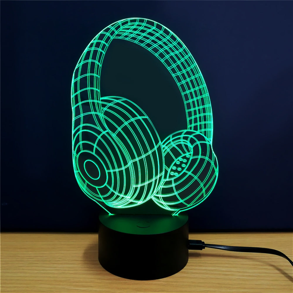3D Headset Model LED Table Lamp