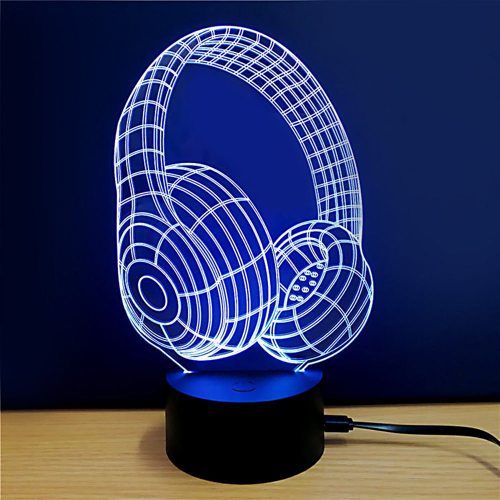 3D Headset Model LED Table Lamp