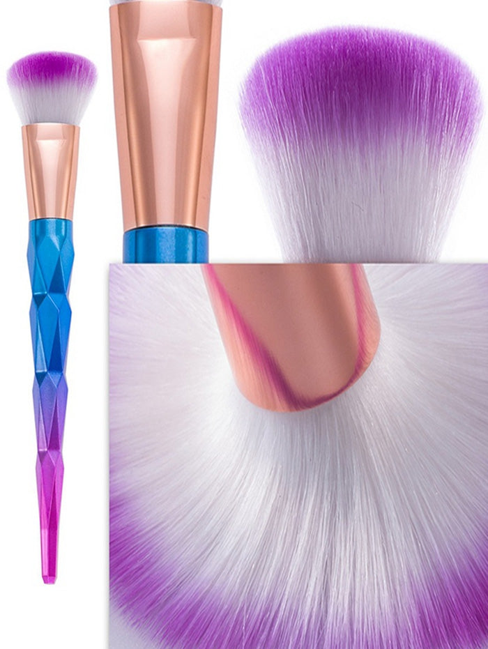 12Pcs Fancy   Color Taper Angular Makeup Brushes Set