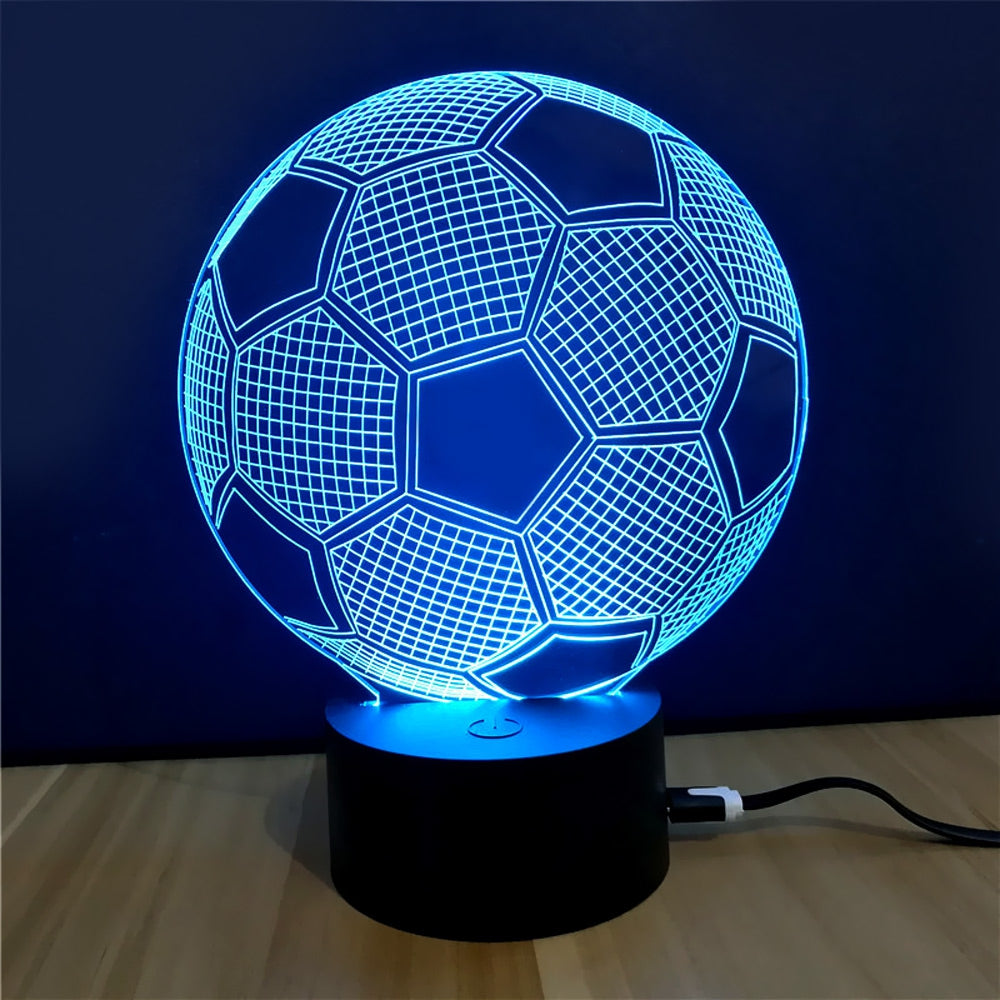 Colorful Football Model 3D LED Table Lamp