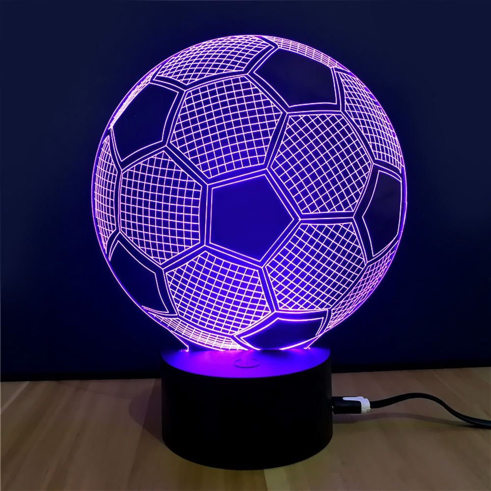 Colorful Football Model 3D LED Table Lamp