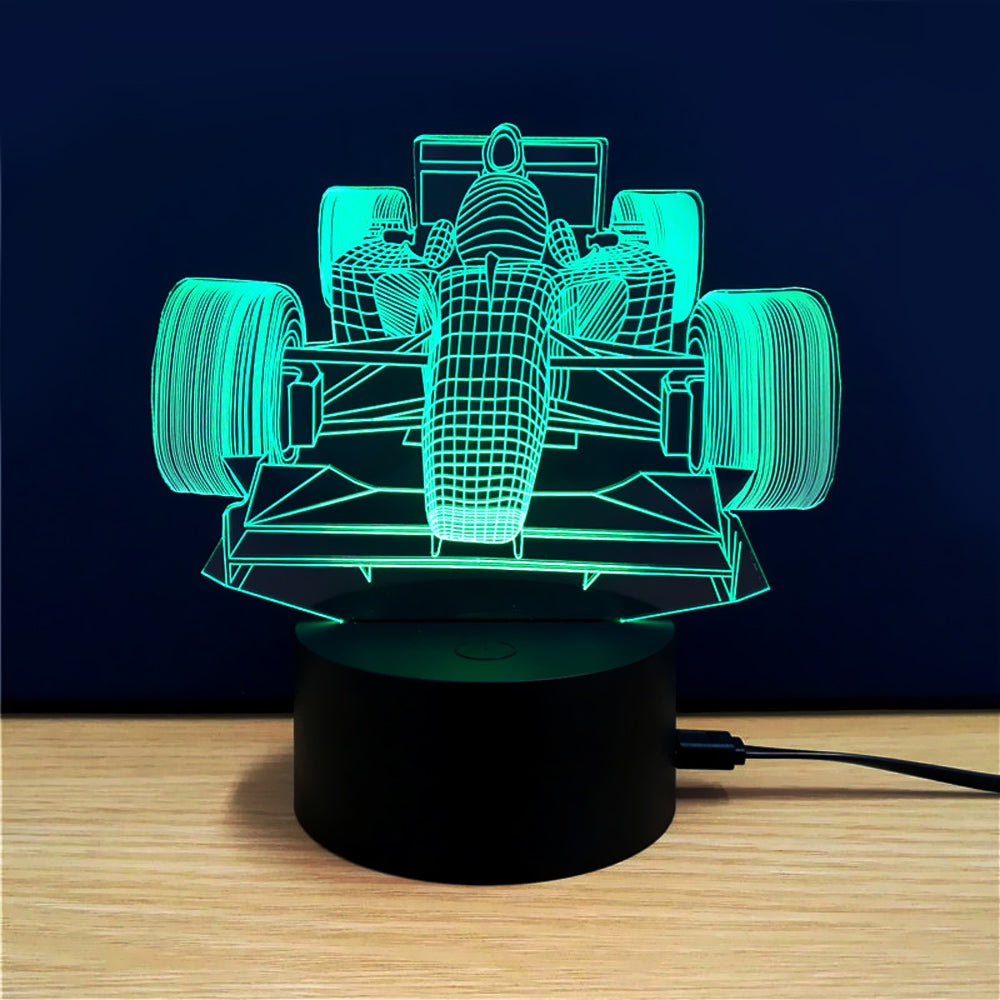 Colorful Racing Car Model 3D LED Table Lamp