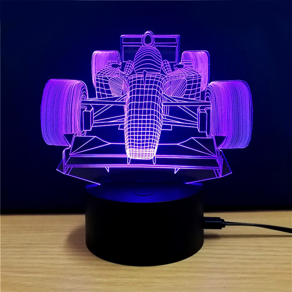 Colorful Racing Car Model 3D LED Table Lamp