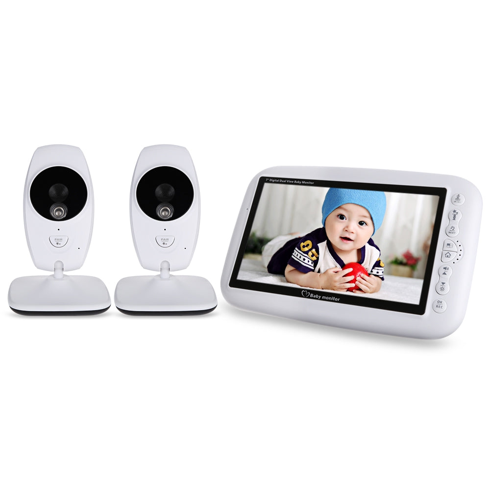 7.0 inch Wireless 2 Camera LCD Night Vision Video Baby Monitor